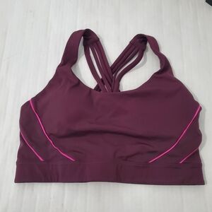 Victorias Secret Sports Women's Strappy Sports Bra - Purple Burgundy Size Medium